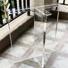 Pata de Mesa Transparente de Acrílico con Gradiente Negro Soporte Curvo Mesa de Café Isla Soporte Pata de Mesa Pie de Mesa