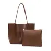 Set de Bolsas de Mano Tipo Tote Negras de Piel Sintética para Mujer, Bolso de Hombro de Gran Capacidad con Neceser Desmontable con Cremallera para Trabajo y Viaje