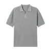 Camisa Polo Tricotada de Linho Tencel de Verão Estilo Old Money com Gola Seagull para Homens, Top Camiseta Casual Versátil da Moda de Manga Curta