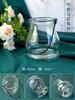 Porta-velas de vidro faça você mesmo feito à mão Vaso transparente Mosaico de embriões brancos Crianças Pais e Filhos Fundo de copo de vela Embrião Material de embrião simples