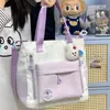 Nueva Bolsa de Tutoría de Aspecto Moderno, Fresca y Dulce, Estilo Universitario con Paneles de Color Contrastante, Bolsa Cruzada Ligera para Salidas de Primavera para Estudiantes de Secundaria