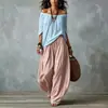2026 Nuevo Conjunto Casual de Pantalones Largos Anchos de Moda Off-Shoulder con Bloques de Color de Amazon