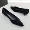 Tacones altos 2026 moda Baidu partido cómodo suela suave zapatos de mujer tacón de aguja negro zapatos de salón tacón medio zapatos de trabajo mujer