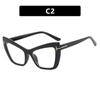 Armazón Kedun de Gafas Ojo de Gato en Forma de T Transfronterizo 2022 Nuevo Anti-Luz Azul Gafas Sin Graduación para Mujer, Armazones de Gafas de Moda Estilo Ins Europeo y Americano