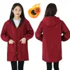 Ropa de Trabajo con Forro Polar para Otoño e Invierno, Overol Impermeable, Forrado de Polar para Hombres y Mujeres, Engrosado, Anti-Manchas, Resistente al Aceite, Delantal de Cocina, Mangas Largas
