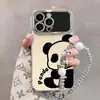 Pulseira Fofa de Panda Adequada para Capa de Celular Apple 16E Iphone14Promax Janela Galvanizada 15 Silicone 13