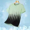 Nueva Camiseta de Verano de Seda de Hielo de Manga Corta con Cuello Redondo, Diseño Delgado, Transpirable, Multicolores, para Hombres, Correr al Aire Libre, Casual, Estampada