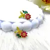 Nuevo Estilo Fresco Lindo Exquisito Color Circonia Flor Diseño de Moda Entrada Lujo Nicho Pendientes de Broche de Plata 925