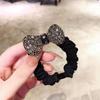 Anillo para el cabello con lazo de cristal y diamantes, estilo coreano, retro, exquisito, a la moda, con forma de cuerda para el cabello, estilo francés, con forma de colon, banda de goma para la cabeza