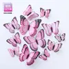 Juego de 12 mariposas de PVC, pegatinas magnéticas para nevera, pegatinas decorativas para pared, fiestas navideñas, H-003, doble capa