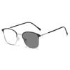 Nuevo Armazón de Gafas Cuadrado Retro Artístico para Mujer Moda Transfronteriza Metal Súper Claro Gafas Anticontraste de Color Cambiante Combinación Total para Hombre