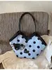 Bolsa Tote de Ombro Único Grande Capacidade Estampada Simples Moda 2026 Menina Doce Laço de Renda Bolsa Feminina