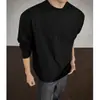 Camiseta blanca de manga larga para hombre, sudadera casual de otoño de corte holgado, top interior de talla grande para adolescentes