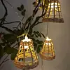 Pantalla de Rattan, Artesanías Tejidas a Mano, Estilo B&B Estilo Patio Camping Estilo Exterior Lámpara Decorativa de Ambiente