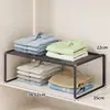 Prateleira organizadora retrátil para guarda-roupa, ferramenta economizadora de espaço para armário de roupas, prateleira divisória deslizante, sapateira