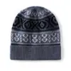 Gorro de punto de cachemira jacquard a rayas estilo coreano, nueva colección otoño/invierno, simple y versátil, grueso y cálido, perfecto para el clima frío