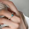 Anillo Brillante de Plata Triturada con Cuentas de Jade Transferibles para Mujer Plata de Ley 925 Moda Versátil Personalizado Elástico Moderno