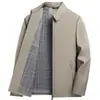 Chaqueta Abrigo para Hombre Primavera y Otoño Nuevo Solapa de Seda Negocios Alto Nivel Uniforme de Ejecutivo Cuadro Ropa para Hombres de mediana edad Papá