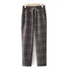 Pantalones Casuales a Cuadros de Primavera para Mamás de Mediana Edad, Pantalones de Pierna Recta Elegantes y Versátiles para Mujeres de Mediana Edad y Mayores, Adecuados para Primavera y Otoño
