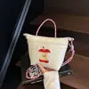 Bolso de Mano Versátil Bordado Estilo Japonés para Mujer, Bolso Casual Ligero de Nailon de Nicho para Viajes y Compras, Bolso Cruzado de un Solo Hombro para Niños