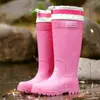 Botas de Lluvia de Caña Alta para Mujer, Ropa Exterior de Moda, Botas de Lluvia de Terciopelo, Zapatos de Goma Antideslizantes Gruesos Resistentes al Desgaste para Cocina, Lavado de Autos, Trabajo, Zapatos Impermeables