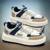 Nuevas zapatillas blancas de suela gruesa de moda para hombre para la temporada de primavera y otoño, con patchwork de cuero y diseño de caña baja, adecuadas para estudiantes, para ir al trabajo y para uso casual
