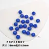 Colección de Cuentas Redondas Acrílicas de Color Sólido Pulsera Collar Cadena para Teléfono Móvil Cuentas Agujero Recto Básico Joyería Colorida Cuentas Sueltas