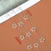 Cadena de estrella de cinco puntas de acero inoxidable que conserva el color de 1 metro cadena de estrella de cinco puntas semiacabada para hacer collares DIY pulseras joyería