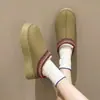 Pantuflas de Algodón para Mujer para Uso en Exteriores, Nuevo Estilo Otoño e Invierno 2026, Medias Pantuflas Cerradas de Plataforma con Suela Gruesa, Mocasines de Ponerse con Forro de Felpa