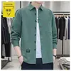 Camisa de Trabalho Clássica Masculina Lavada de Manga Longa para Outono, Camisa Versátil Moderna e Atemporal para Jovens