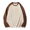 Camiseta básica de algodão pesado 220g com mangas raglan compridas, base para roupas de outono, atacado, feminina, cor sólida, geração interna