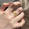 Princesa Sirena Corazón de Amor Corona Azul Marino en Forma de Corazón Anillo Abierto Ajustable Diseño de Nicho Moda de Lujo Ligero para Mujeres