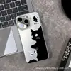 Gatos para Apple 15 Color Plata iPhone14pro Creativo 13/11promax Mate 16 Funda Protectora 78