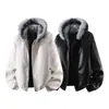 2026 Nuevo Abrigo de Algodón Estilo Americano de Invierno con Cuello Largo de Piel para Parejas, Chaqueta con Capucha de Piel Sintética Engrosada