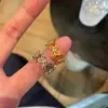 Anillo de Mariposa Calado de Encaje Estilo Ins de Lujo Ligero Elegante Versátil de Gama Alta Cepillado con Diamantes Abierto para Mujer