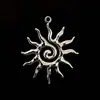 Collar con colgante de sol en espiral Amazon transfronterizo europeo y americano, un collar con colgante hueco de color dorado elegante y minimalista para mujer