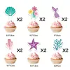 Adornos para Pastel de Concha de Sirena Temática Oceánica Suministros de Decoración para Fiesta de Cumpleaños Decoraciones para Cupcakes de Repostería