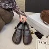 Versátiles zapatos Mary Jane retro cómodos para mujer con tacón grueso y diseño de puntera partida sintética, para primavera y otoño, con correa poco profunda y estilo francés suave.