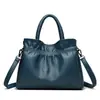 Cross-Border Women's Bags, Fashionable and High-End Pleated Handbags, Large-Capacity, Elegant Handbags for Middle-Aged Ladies, Shoulder Bags