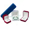 Caja de joyería de terciopelo con esquinas redondeadas para pulseras de jadeíta, caja de embalaje para joyería de oro y plata, caja de regalo para joyería de anillos y colgantes