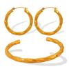 Aretes Europeos y Americanos Transfronterizos Exagerados Retro Giro Giro Metal Brazalete Abierto Acero Inoxidable Acero de Titanio Aretes de Moda para Mujer