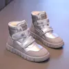 Botas de Algodão para Meninas Inverno 2026 Novo Estilo Plus Veludo Botas Curtas de Estudante Sapatos Grandes de Algodão Quentes para Crianças Botas de Neve para Meninas