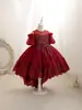 2026 Novo Modelo Vestido Longo Infantil para Daminha Vestido de Princesa Tule Bufante Vestido para Apresentação de Anfitriã Infantil Roupa para Performance de Piano