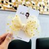 Tienda de fábrica nuevos accesorios para el cabello para niños al por mayor lunares hilo color caramelo Lazo lunares pasador para bebé clip superior