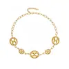 Collar de Nariz de Cerdo Hueco de Acero Inoxidable Cubo de Azúcar Chapado PVD Oro 18K Moda Versátil Cadena Exagerada para Clavícula