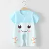 Bebê roupas de uma peça recém-nascido verão manga curta macacão 0 bebê menina roupas de verão masculino 1 ano de idade 6 fino 3 meses algodão puro