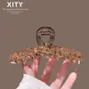 Pinza para el Cabello de Cristal de Color Champagne de Lujo de Gama Alta para Mujer, Pinza Elegante de Nuevo Estilo para la Parte Trasera de la Cabeza, Accesorio para el Cabello de Pinza de Tiburón