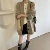Cárdigan de Punto Casual de Color Sólido LEKA, Abrigo de Longitud Media, Nuevo para Otoño/Invierno 2026, Suéter Holgado para Mujer, Ropa de Abrigo