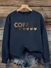 Sudadera Casual para Mujer Emery Rose con Estampado de Letras "Coffee"