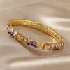 Nuevo Pulsera de Brote de Flor Esmaltada Estilo Chino con Diamantes de Colores, Diseño Hueco con Goteo de Aceite, Accesorios Tradicionales Chinos, Stock Listo de Fábrica, Venta al por Mayor Transfronteriza
